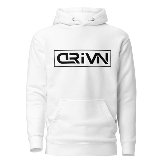 White Hoodie Black Logo